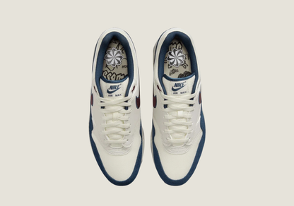 Air Max 1 "Notebook Doodles" Sail / Navy / Burgundy