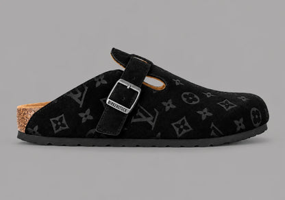 Black Monogram Buckle Clogs - Limited Edition