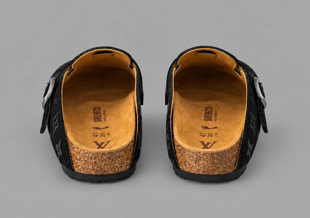 Black Monogram Buckle Clogs - Limited Edition