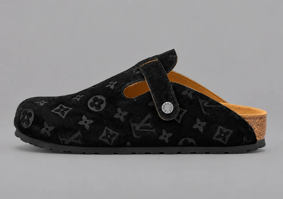 Black Monogram Buckle Clogs - Limited Edition