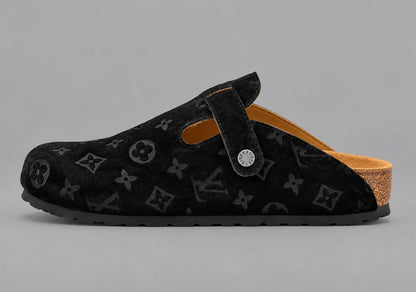 Black Monogram Buckle Clogs - Limited Edition