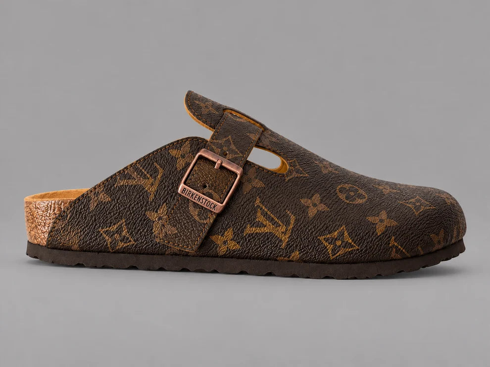 Brown Monogram Buckle Clogs - Limited Edition