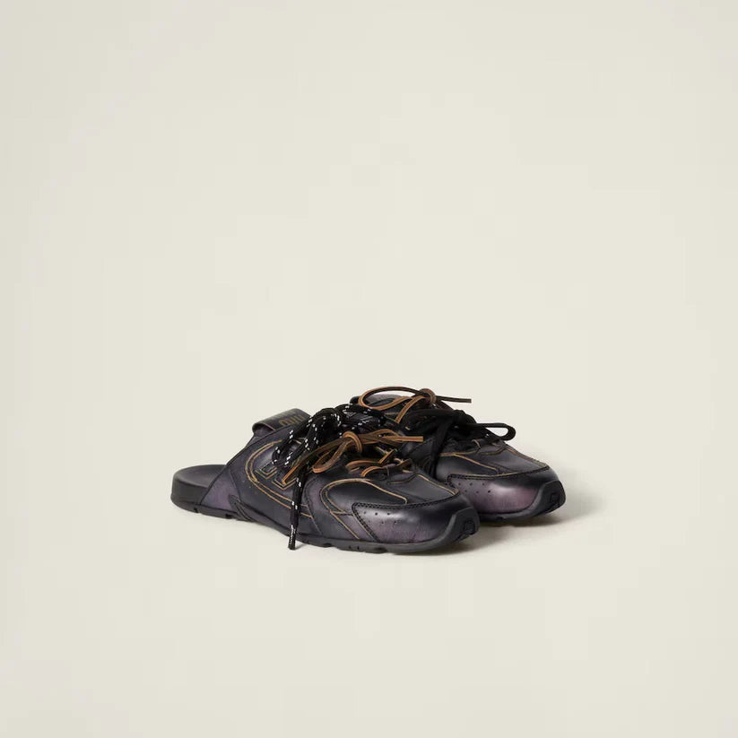 530 SL Mules – Bleached Leather & Gum Sole Black Edition
