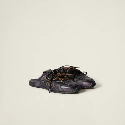 530 SL Mules – Bleached Leather & Gum Sole Black Edition